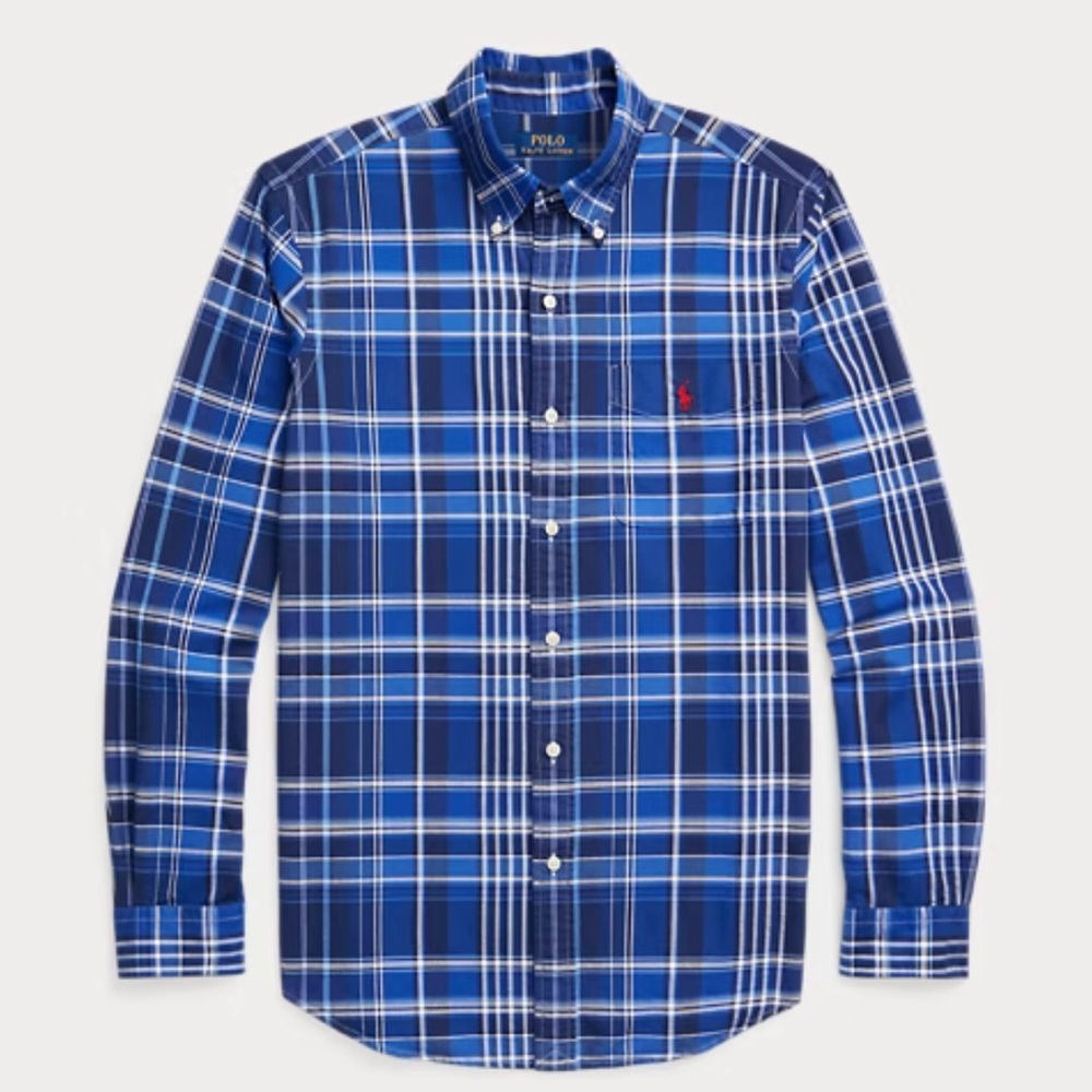 Classic Fit Plaid Oxford Shirt